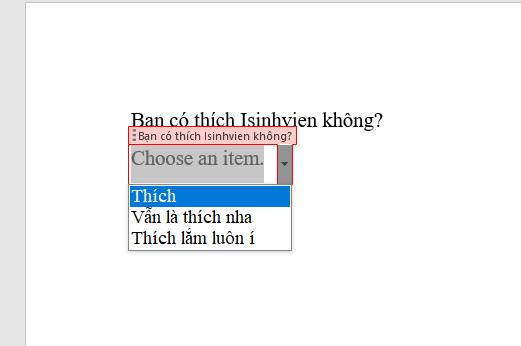 Cách để tạo một danh sách thả xuống trong Word cực nhanh và dễ dàng 15