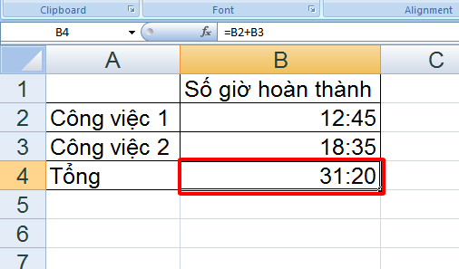 Hướng dẫn cộng trừ thời gian trong Excel cực kỳ đơn giản 2
