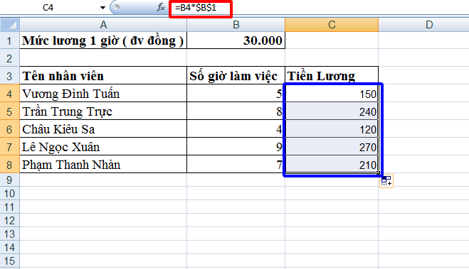 Tham chiếu tuyệt đối trong Excel và cách sử dụng 10