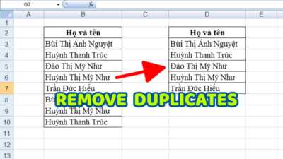 Remove-duplicates trong excel
