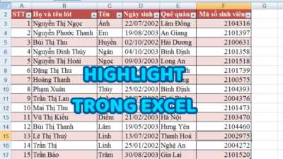 Hướng dẫn Highlight trong Excel dễ hiểu nhất 2