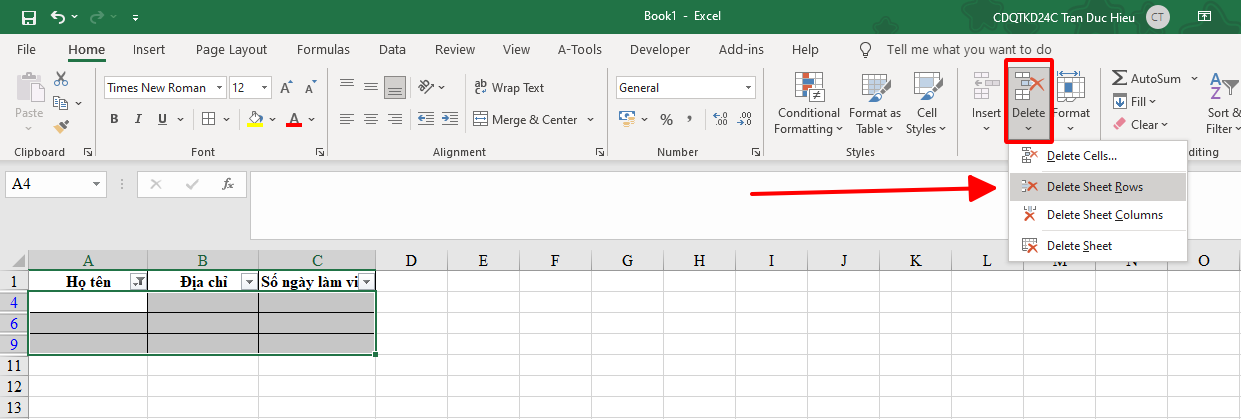 Cách loại bỏ hàng bị trống trong Excel đơn giản nhất 16