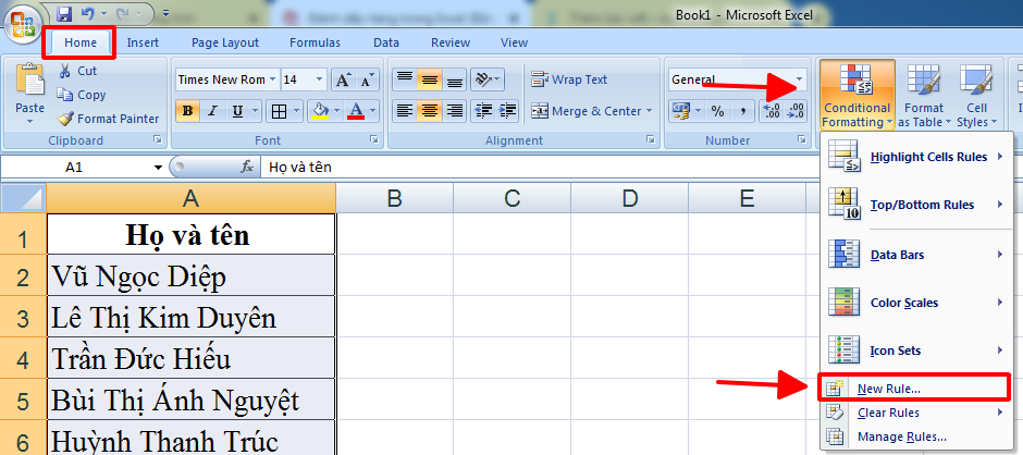 Highlight trong Excel