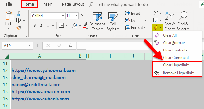 xoá link trong Excel