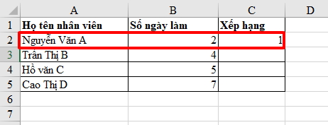Hàm Rank trong Excel - Sắp xếp dữ liệu theo thứ tự cao thấp 22