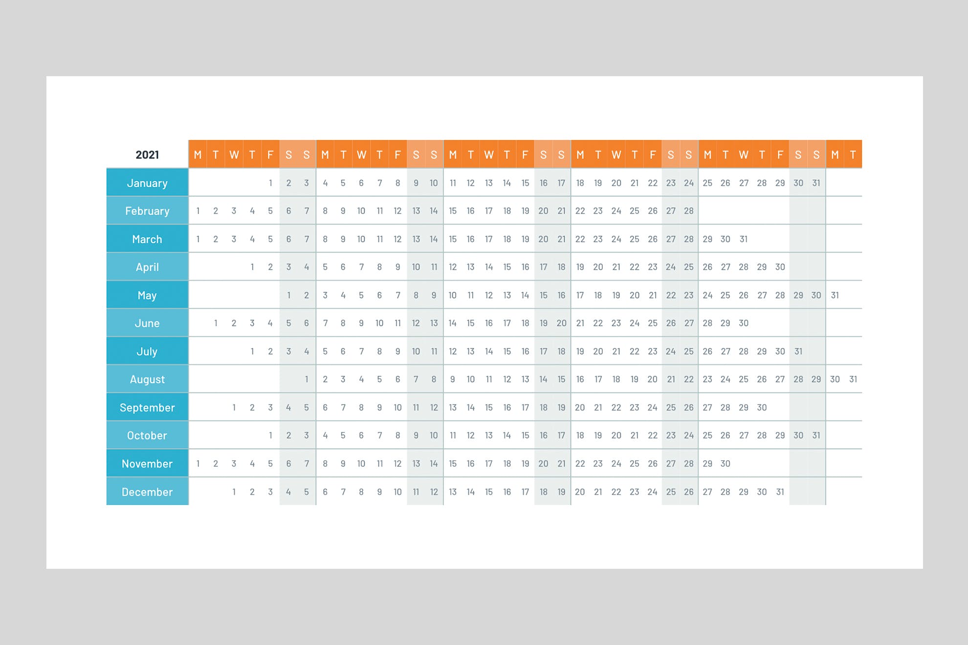 Chèn lịch vào Powerpoint - Các mẫu template lịch cho Powerpoint 5
