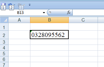 Kết quả định dạng số điện thoại trong Excel