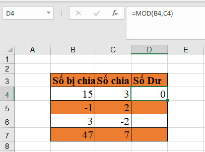 Hàm MOD trong Excel? Cách chia lấy số dư và ví dụ minh họa 11